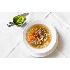 Csontleves cérnametélttel, zöldséggel