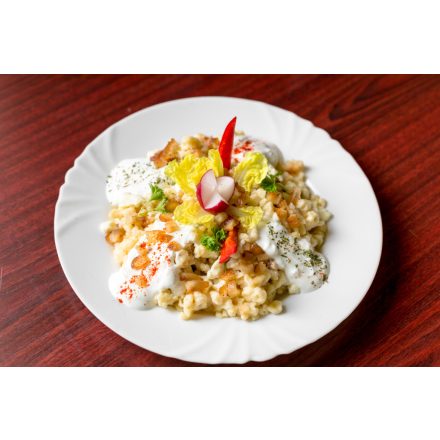 Juhtúrós  sztrapacska füstölt szalonnával 